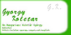 gyorgy koletar business card